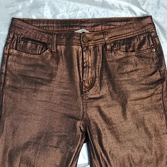 Soft Surroundings metallic copper jeans size 10 - Picture 6 of 7